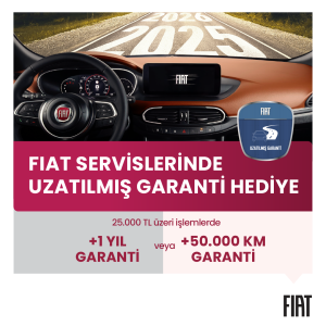 25.000 TL ÜZERİ İŞLEMLERDE +1 YIL GARANTİ VEYA +50.000 KM GARANTİ HEDİYE!