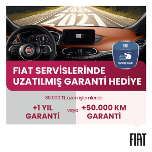 30.000 TL ÜZERİ İŞLEMLERDE +1 YIL GARANTİ VEYA +50.000 KM GARANTİ HEDİYE!